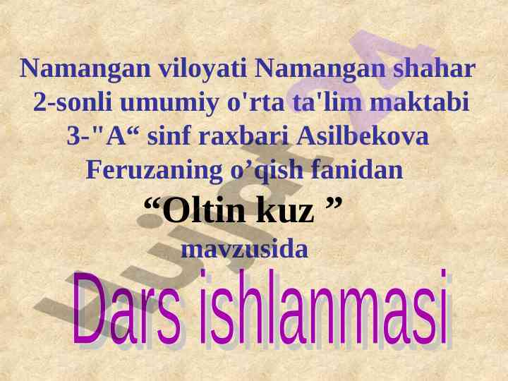 Oltin kuz mavzusida dars ishlanmasi