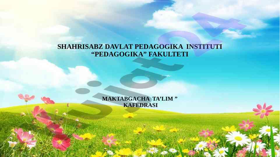 Maktabgacha ta’lim tashkilotlarida mehnat tashkil etish