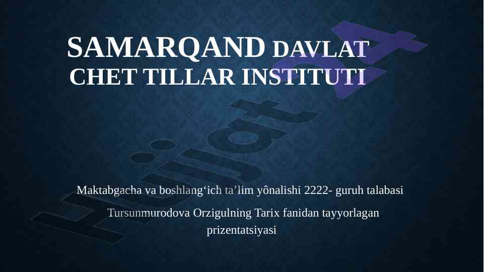 O‘zbekiston mustaqilligi tarixi va ijtimoiy hayoti