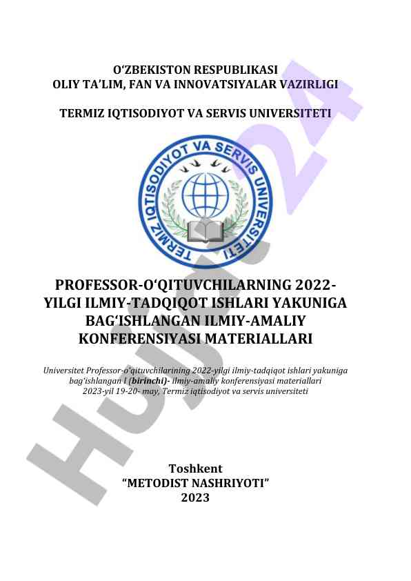Ilmiy-amaliy konferensiya materiallari 2022 yil
