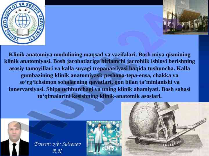 Klinik anatomiyaning maqsad va vazifalari