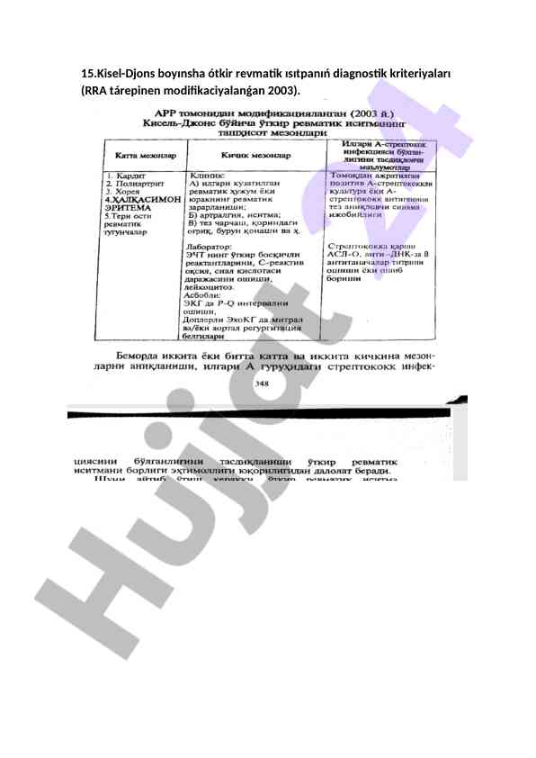 Ótkir revmatik isıtpa diagnostik kriteriyaları