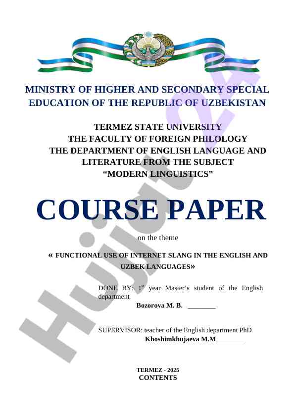 Functional use of internet slang in the english and uzbek languages