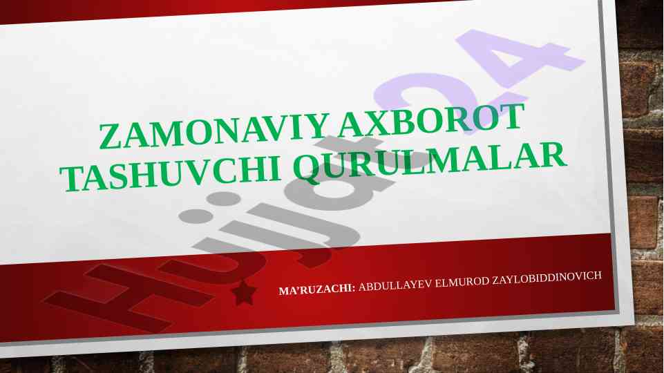 Zamonaviy axborot tashuvchi qurilmalari va tasnifi