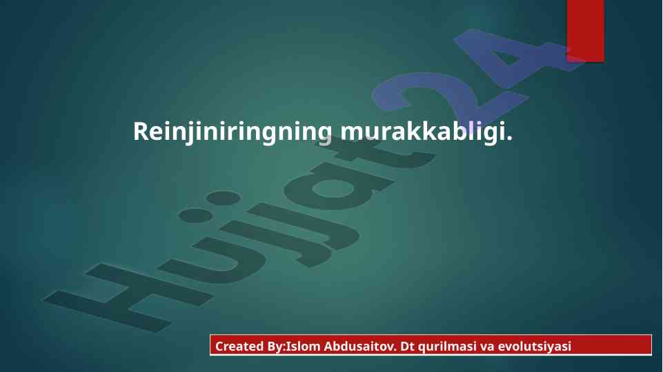 Dasturiy ta'minotni qayta muhandislik jarayoni