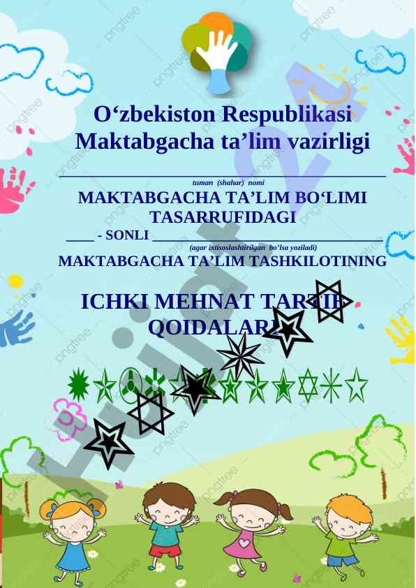 Maktabgacha ta’lim tashkilotlari uchun mehnat tartibi