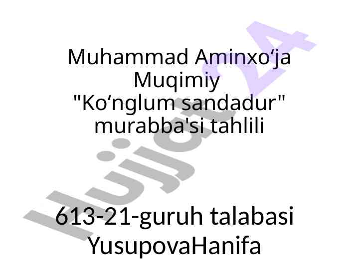 Ko‘nglum sandadur murobasi tahlili va mazmuni