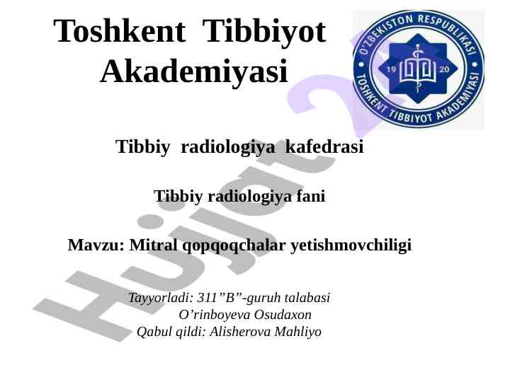 Mitral qopqoqchalar yetishmovchiligi diagnostikasi