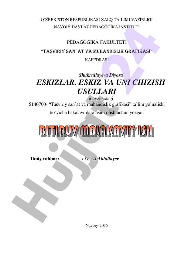 Chizmachilik va eskizlar haqida ilmiy tahlillar