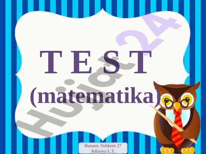Matematika testi buxoro vobkent 27