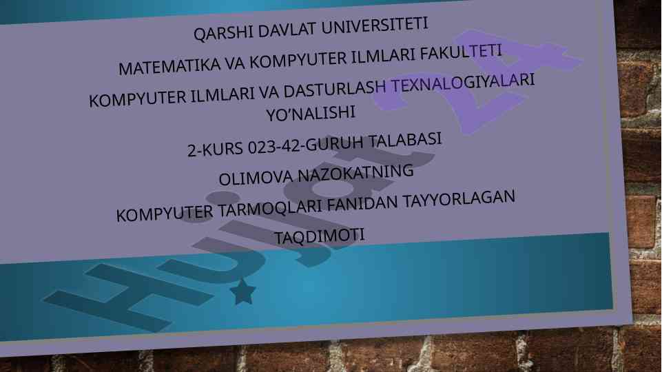 Mobil internet texnalogiyalari taqdimoti