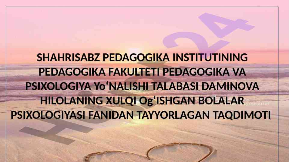 Suistidal axloq va yosh xususiyatlari haqida taqdimot