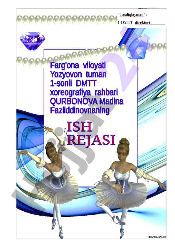 Kichik guruhi raqs mashg‘ulotining ish rejasi