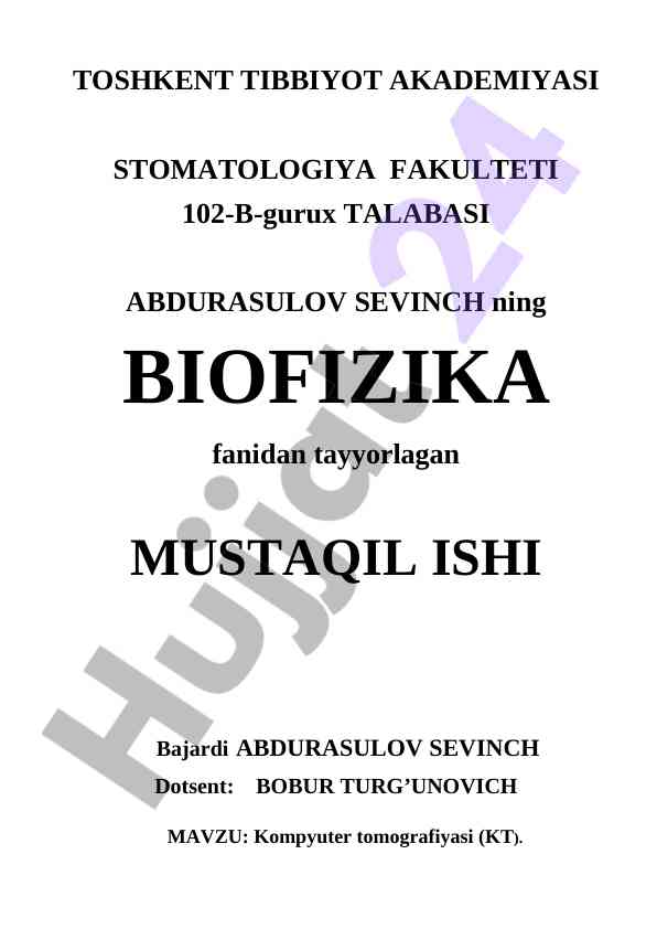 Kompyuter tomografiyasi va uning ahamiyati