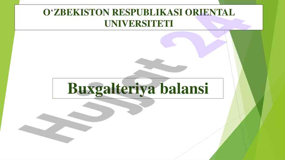 Buxgalteriya balansi iqtisodiy ahamiyati tahlili
