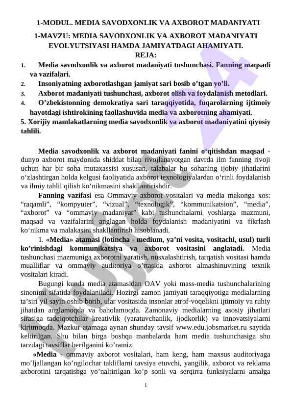 Media savodxonlik va axborot madaniyati evolyutsiyasi