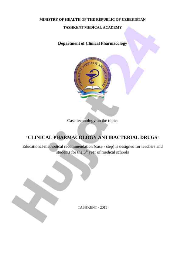 Clinical pharmacology antibacterial drugs recommendations