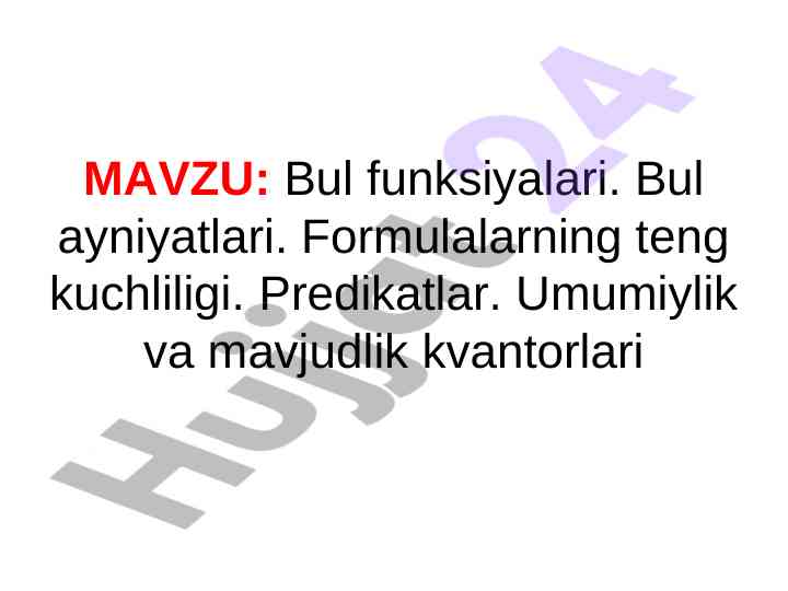 Bul funksiyalari va mantiqiy amallar