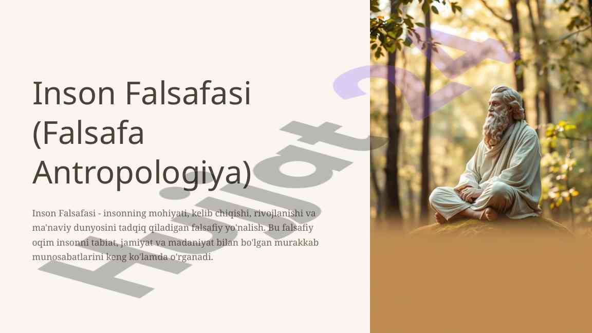 Inson falsafasi antropologiya asoslari