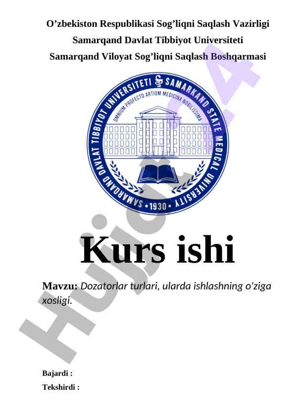 Dozatorlar turlari va ularning qo'llanilishi