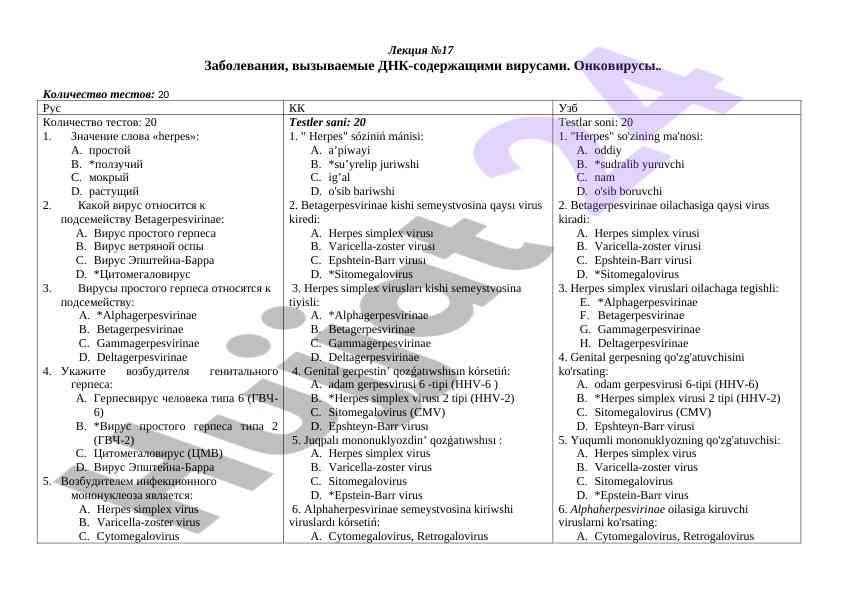 Лекция №17 заболевания, вызываемые днк-содержащими вирусами