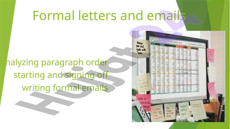 Analyzing formal email and letter structures