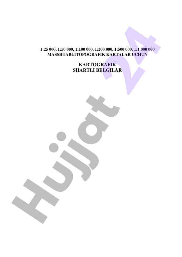 Kartografik shartli belgilar va masshtablar tushunchasi