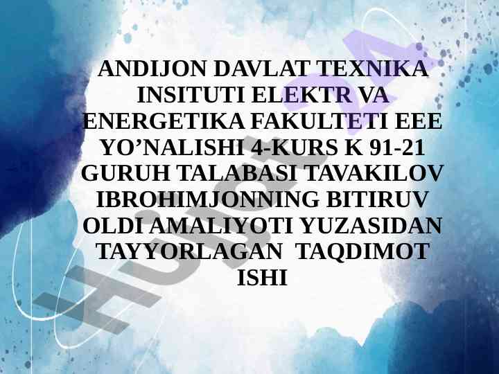 Taqdimot ishlari uz-koram co korxonasining tarixi