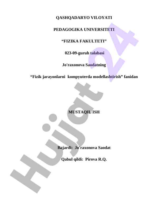 Visual basic tili operatorlari bohida mustaqil ish