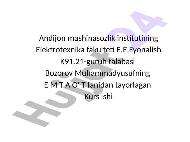 Dvigatel quvvati va transformator tanlash tahlili