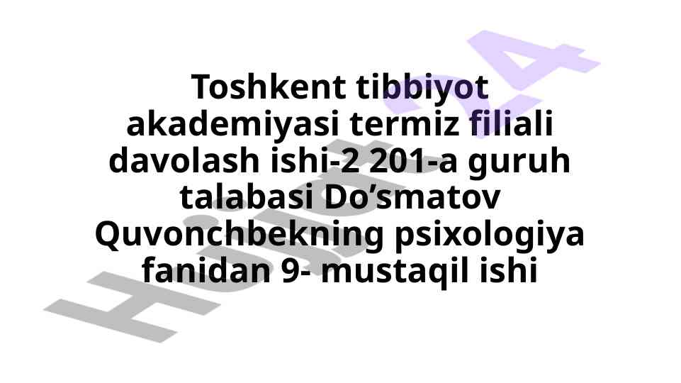 Psixologik moslashuvchanlik va muvozanatni baholash