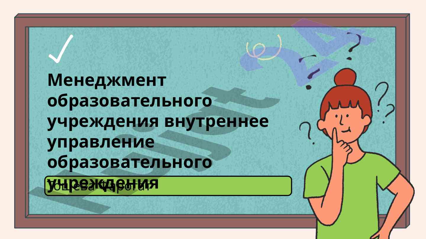 Strategii vnutrennego upravleniya v obrazovatelnom uchrezhdenii