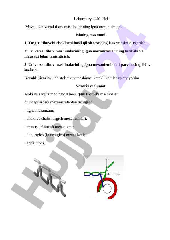 Universal tikuv mashinalarining igna mexanizmlari