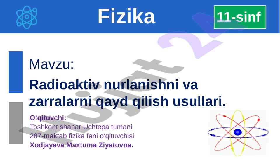 Radioaktiv nurlanishni qayd qilish usullari