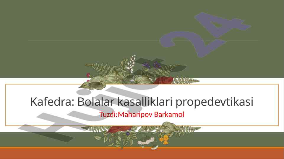 Bemor bolalarni ko'zdan kechirish standartlari