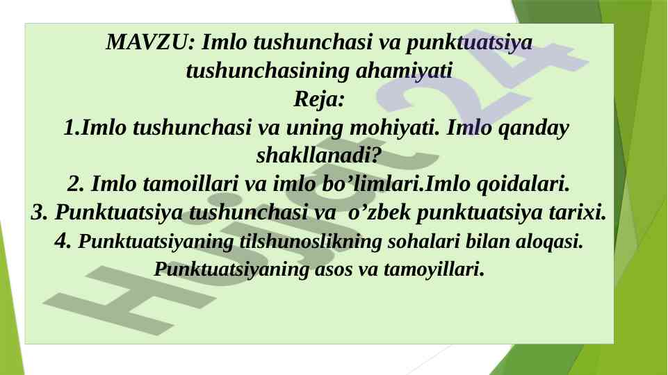 Imlo va punktuatsiya tushunchalari haqida ma'lumot