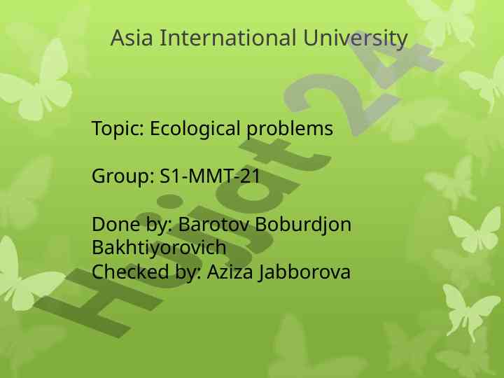 Ecological problems and their global impact