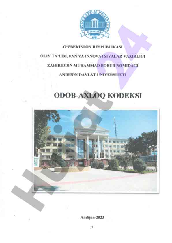 Oliy ta'limda odob-axloq kodeksi haqida ma'lumot