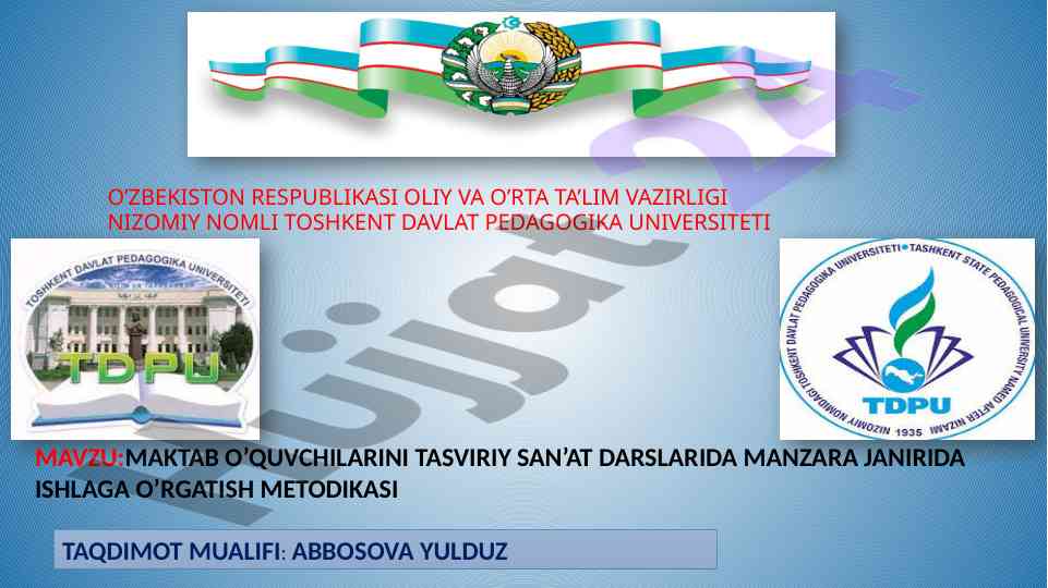 Maktab o’quvchilarini tasviriy san’at darslarida o’rgatish