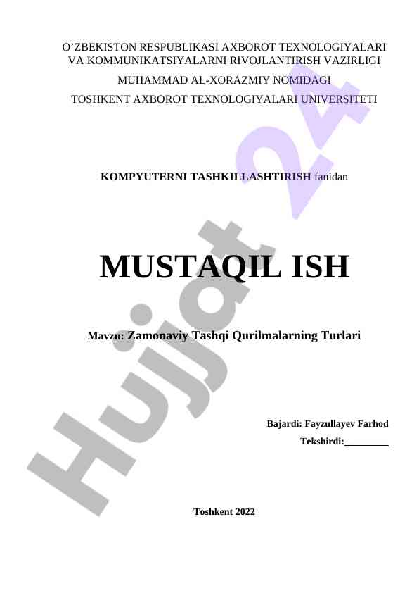 Zamonaviy tashqi qurilmalarning turlari