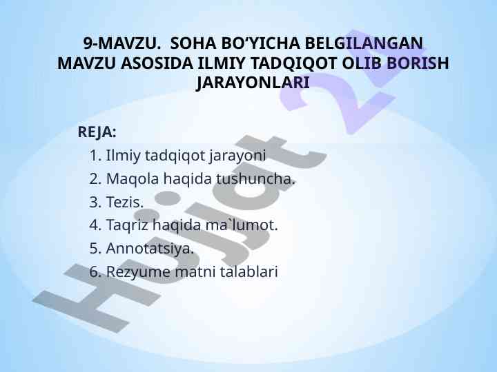 Ilmiy tadqiqot jarayoni va maqola tuzilishi
