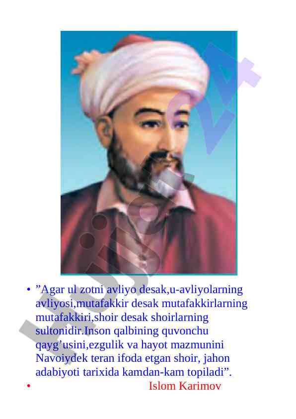 Navoiy: adabiyotda avliyo va mutafakkir