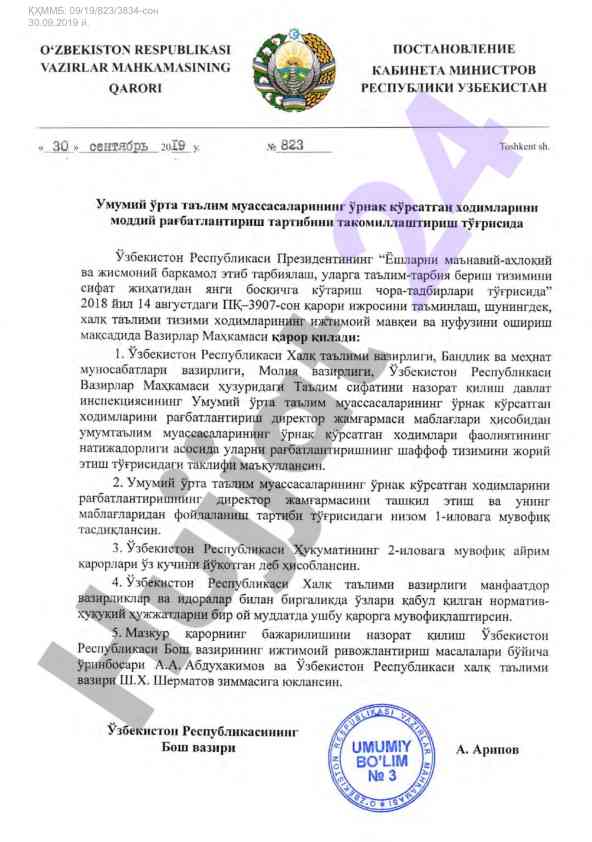 Ischi guruhining qarori va bayonnomasi