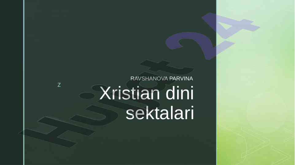 Xristian dini sektalari va ularning ijtimoiy ta'siri
