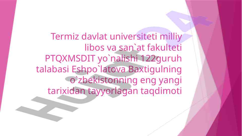 O'zbekiston respublikada prezidentlik universiteta
