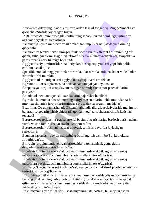 Glossariy ilovalar - kichik lug‘at tushuntirish