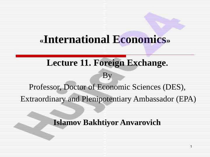 Foreign exchange analysis in international economics