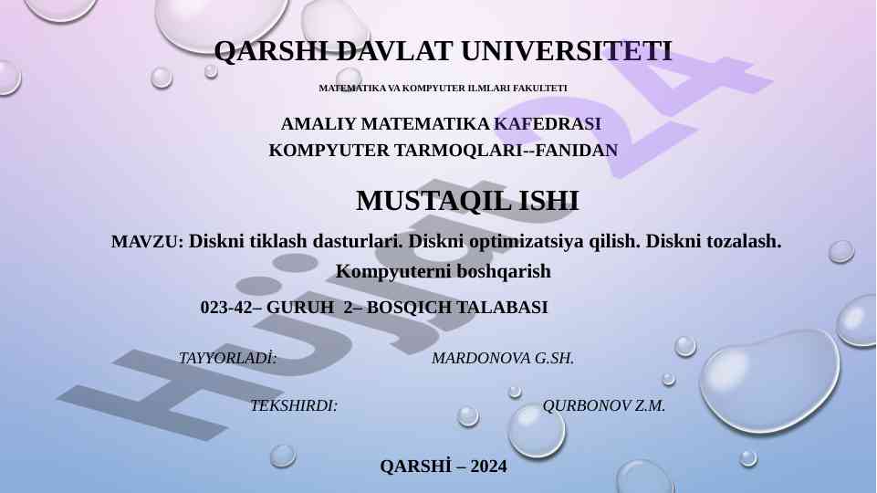 Diskni tiklash dasturlari va optimizatsiya qilish