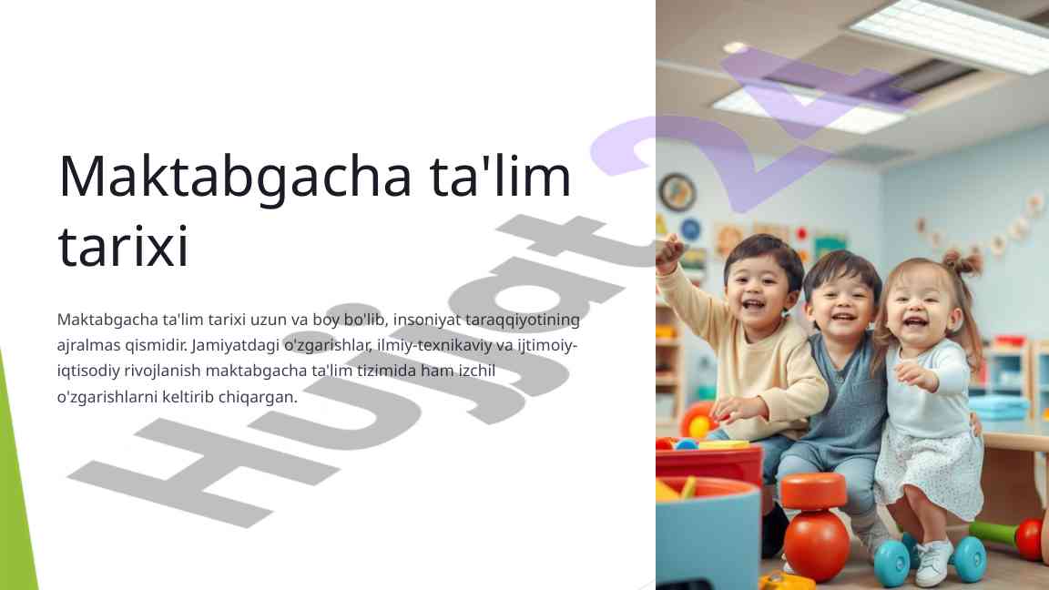 Maktabgacha ta'lim tarixi tahlili