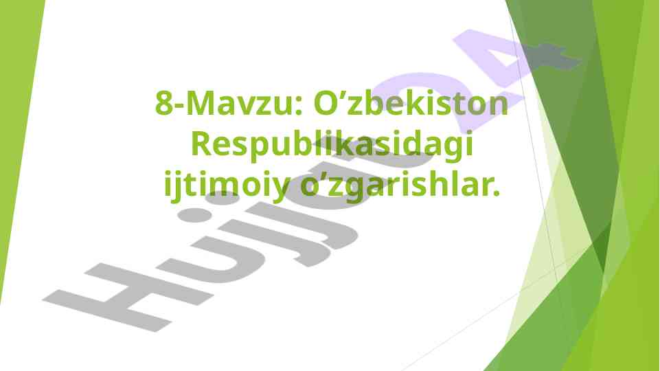 O‘zbekiston respublikasidagi ijtimoiy o‘zgarishlar tahlili
